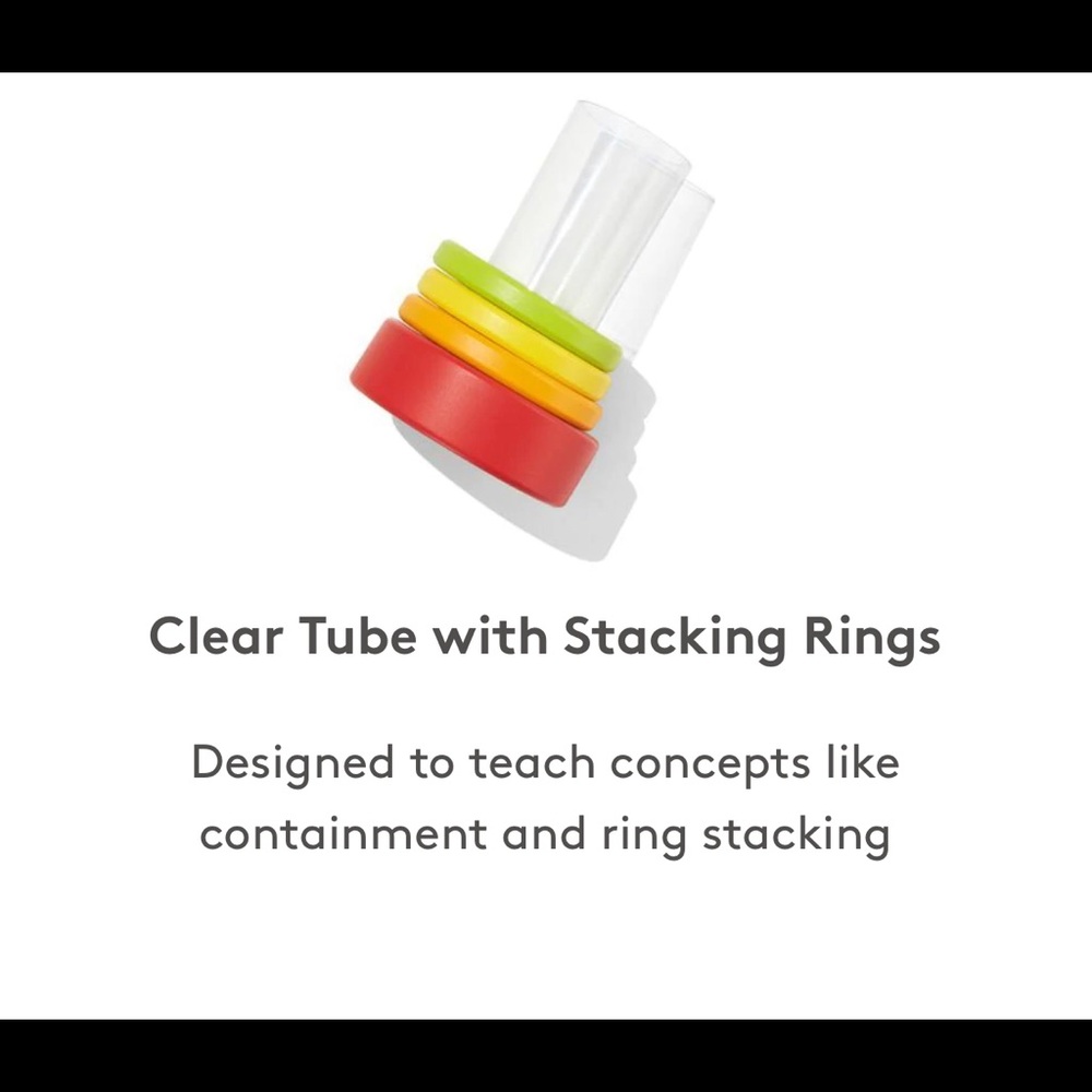 GUC  - Lovevery clear tub with stacking rings.